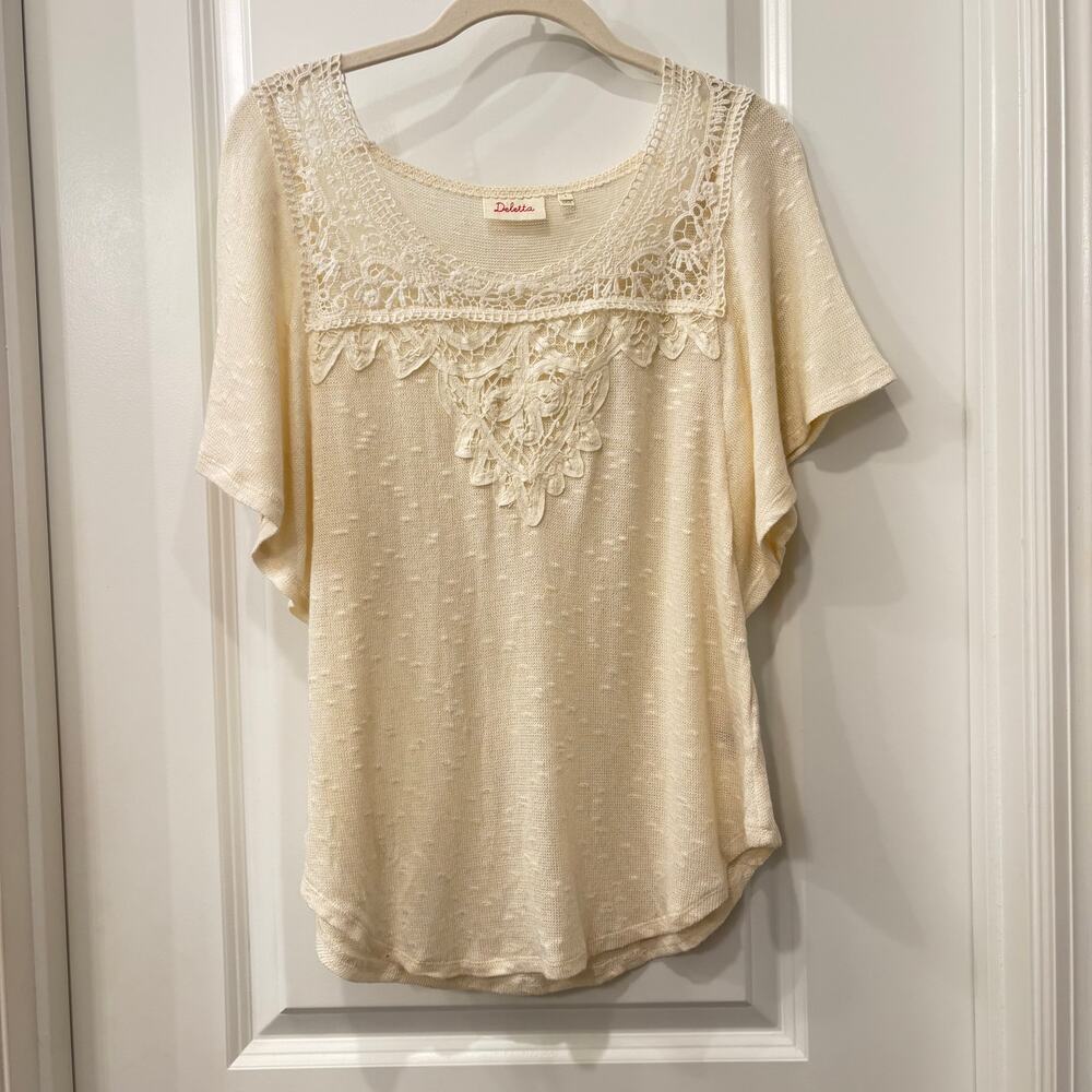 Deletta Anthropologie | Soft Knit Blouse | Cottagecore Festival | Small